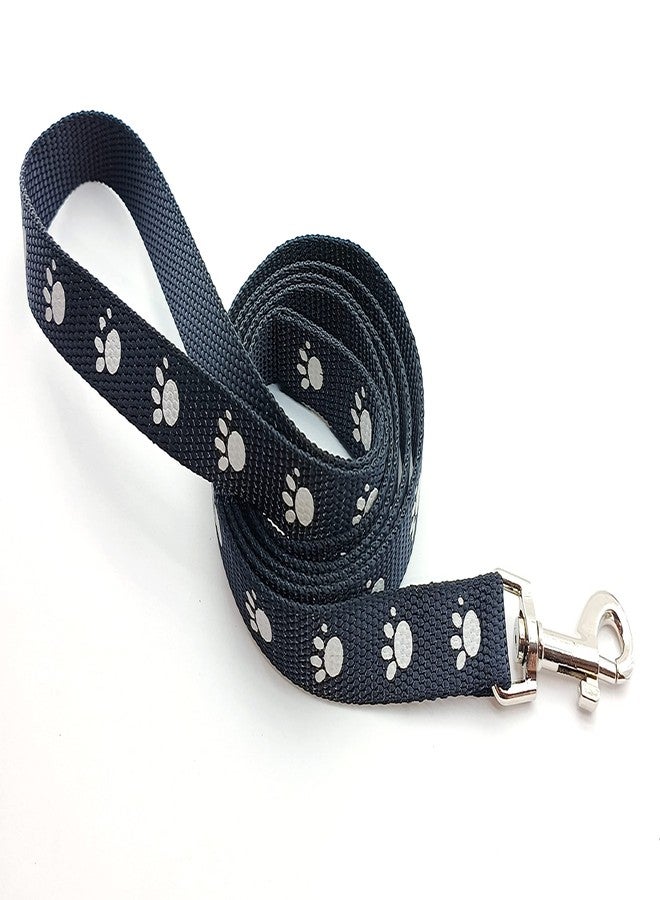 Pups&Pets Printed Nylon Collar Leash Set Adjustable 15 MM, Ideal for All Breed Small Dog & Puppies - (Black, Pattern 02) - Image 2